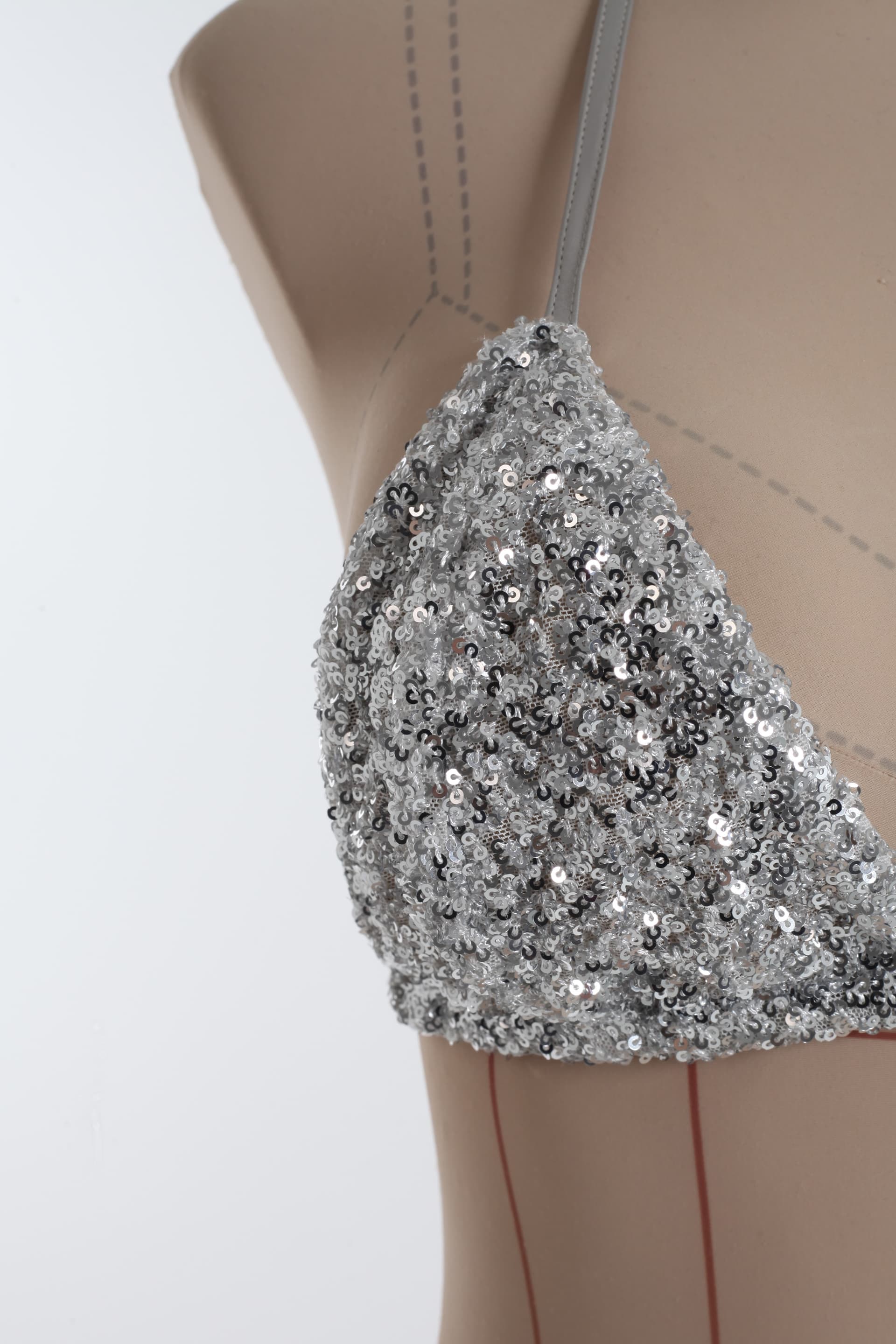 Лиф серебряный из пайеток — ракурс 2